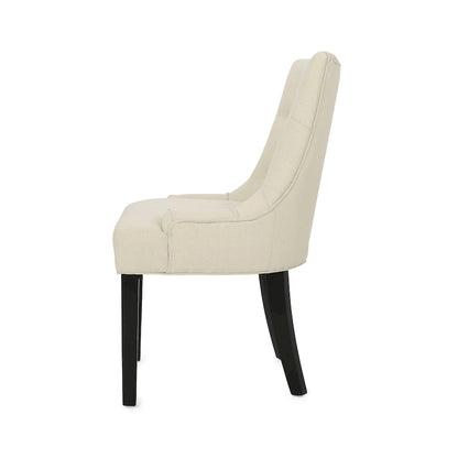Ensemble de 2 chaises de salle à manger rembourrées en tissu avec pieds fuselés