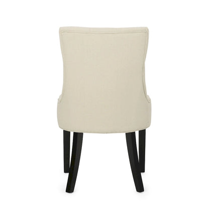 Ensemble de 2 chaises de salle à manger rembourrées en tissu avec pieds fuselés