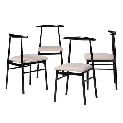 Ensemble de chaises de salle à manger Arnold Modern Industrial en tissu et métal, 4 pièces