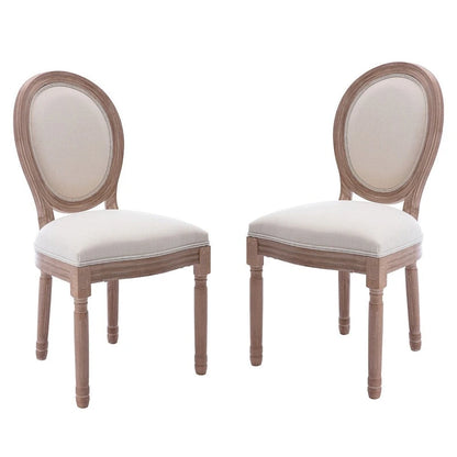 Chaise de salle à manger rembourrée vintage française Mieres, chaise d'appoint (lot de 2) - Non disponible