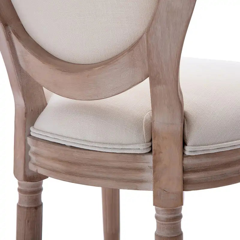 Chaise de salle à manger rembourrée vintage française Mieres, chaise d'appoint (lot de 2) - Non disponible