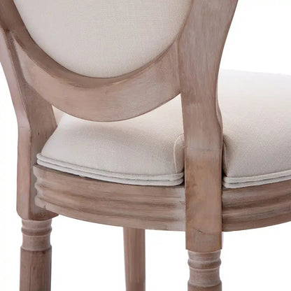 Chaise de salle à manger rembourrée vintage française Mieres, chaise d'appoint (lot de 2) - Non disponible