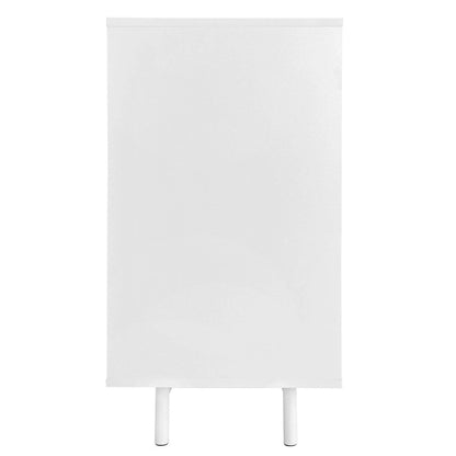Armoire de rangement à motif ondulé avec 2 portes et 2 tiroirs, réglable