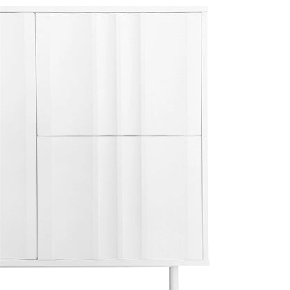 Armoire de rangement à motif ondulé avec 2 portes et 2 tiroirs, réglable