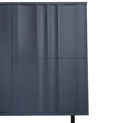Armoire de rangement à motif ondulé avec 2 portes et 2 tiroirs, réglable