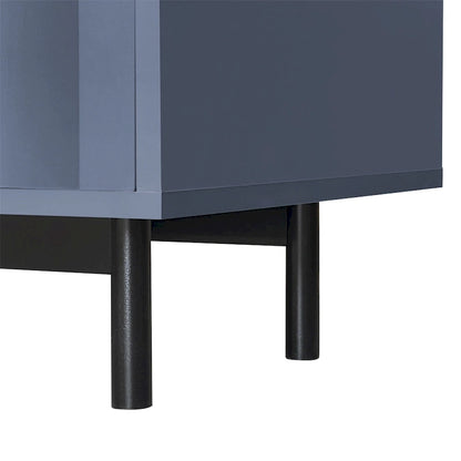 Armoire de rangement à motif ondulé avec 2 portes et 2 tiroirs, réglable