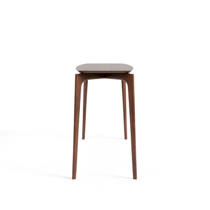 Ensemble table haute de comptoir 5 pièces en noyer, style milieu du siècle, de la marque Furniture of America Shaw, avec 4 chaises.