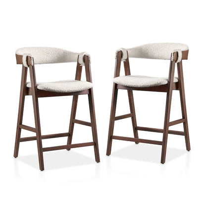 Ensemble table haute de comptoir 5 pièces en noyer, style milieu du siècle, de la marque Furniture of America Shaw, avec 4 chaises.