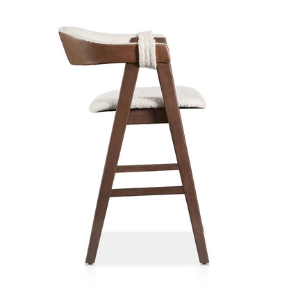 Ensemble table haute de comptoir 5 pièces en noyer, style milieu du siècle, de la marque Furniture of America Shaw, avec 4 chaises.