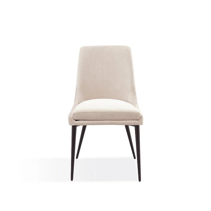 Ensemble de 2 chaises de salle à manger Wils de 51 cm (20 pouces), velours crème, pieds fuselés en métal doré