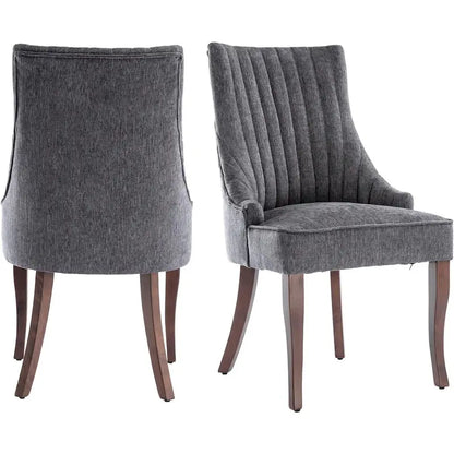 Ensemble de 2 chaises de salle à manger capitonnées à oreilles, chaises de salle à manger d'appoint en tissu, chaises de salon pour la cuisine et la maison