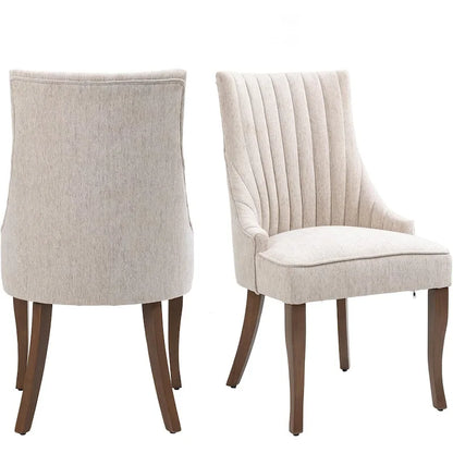 Ensemble de 2 chaises de salle à manger capitonnées à oreilles, chaises de salle à manger d'appoint en tissu, chaises de salon pour la cuisine et la maison