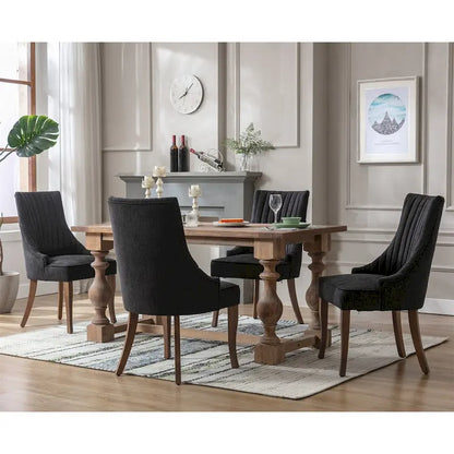 Ensemble de 2 chaises de salle à manger capitonnées à oreilles, chaises de salle à manger d'appoint en tissu, chaises de salon pour la cuisine et la maison