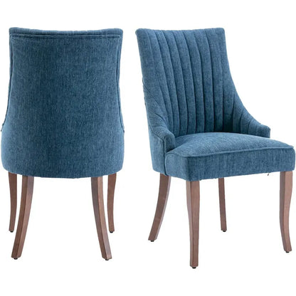 Ensemble de 2 chaises de salle à manger capitonnées à oreilles, chaises de salle à manger d'appoint en tissu, chaises de salon pour la cuisine et la maison
