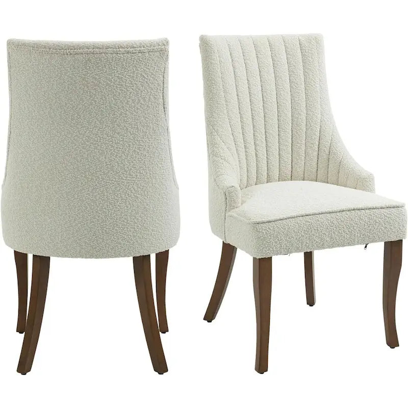 Ensemble de 2 chaises de salle à manger capitonnées à oreilles, chaises de salle à manger d'appoint en tissu, chaises de salon pour la cuisine et la maison