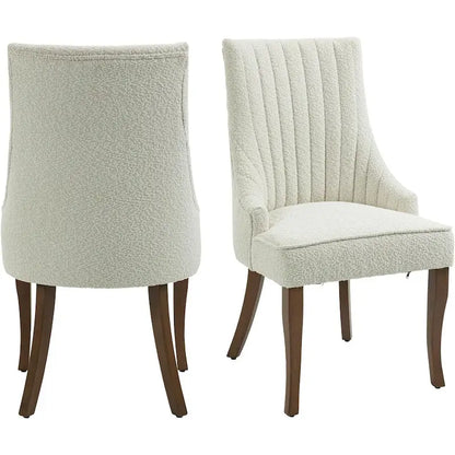 Ensemble de 2 chaises de salle à manger capitonnées à oreilles, chaises de salle à manger d'appoint en tissu, chaises de salon pour la cuisine et la maison