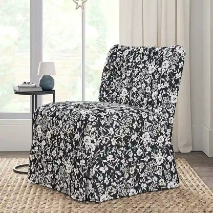 Fauteuil Falk sans accoudoirs, style ferme, avec housse amovible et pieds en bois massif, par HULALA HOME