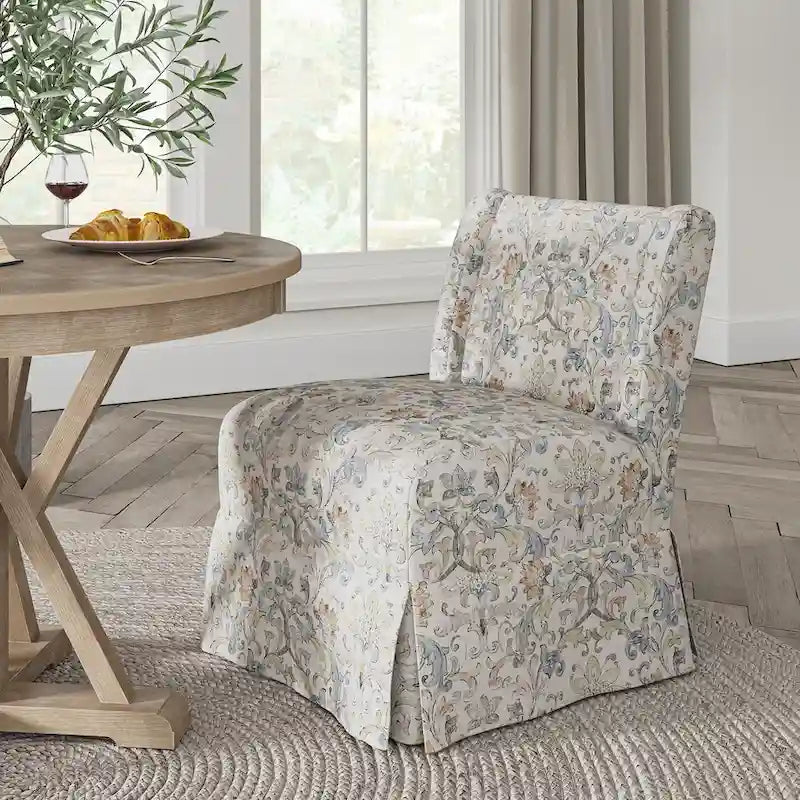 Fauteuil Falk sans accoudoirs, style ferme, avec housse amovible et pieds en bois massif, par HULALA HOME