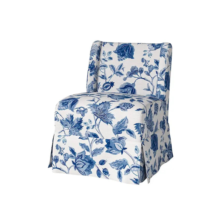 Fauteuil Falk sans accoudoirs, style ferme, avec housse amovible et pieds en bois massif, par HULALA HOME