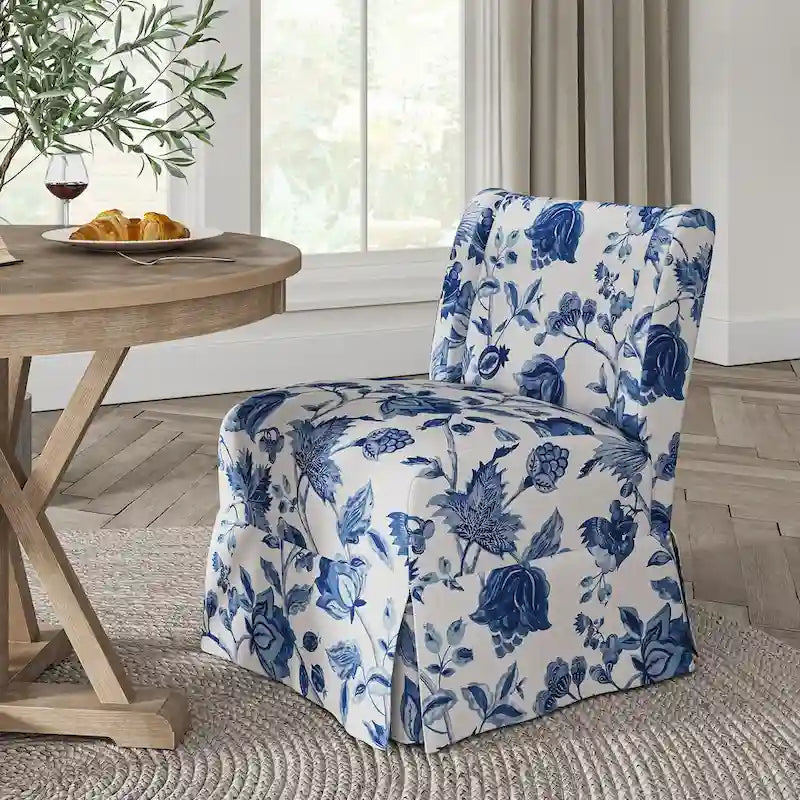 Fauteuil Falk sans accoudoirs, style ferme, avec housse amovible et pieds en bois massif, par HULALA HOME