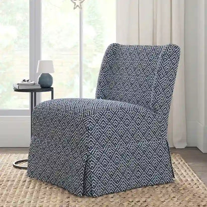 Fauteuil Falk sans accoudoirs, style ferme, avec housse amovible et pieds en bois massif, par HULALA HOME
