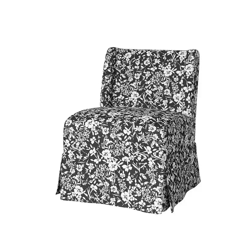 Fauteuil Falk sans accoudoirs, style ferme, avec housse amovible et pieds en bois massif, par HULALA HOME