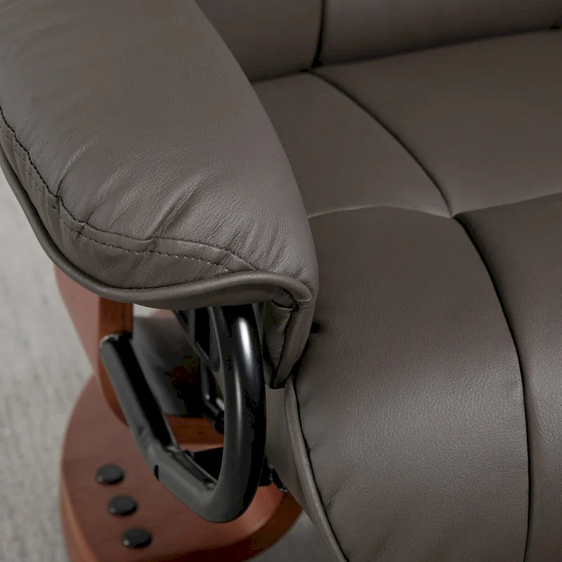 Fauteuil inclinable pivotant HOMCOM, fauteuil inclinable en cuir PU pour salon, canapé inclinable moderne avec repose-pieds
