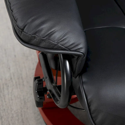 Fauteuil inclinable pivotant HOMCOM, fauteuil inclinable en cuir PU pour salon, canapé inclinable moderne avec repose-pieds