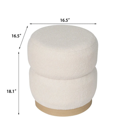 Tabouret ottoman rond rembourré Adeco Teddy