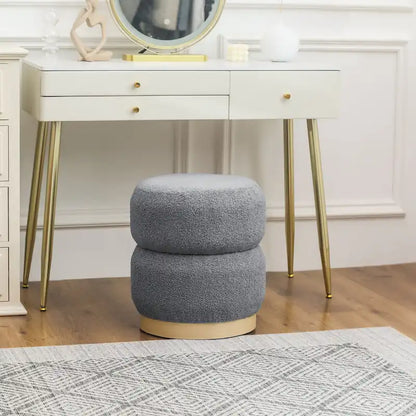 Tabouret ottoman rond rembourré Adeco Teddy