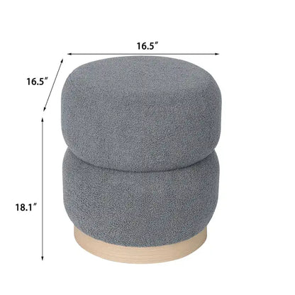 Tabouret ottoman rond rembourré Adeco Teddy
