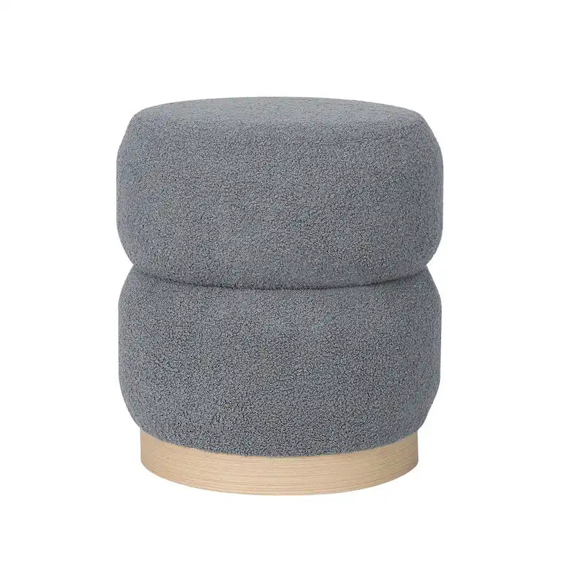 Tabouret ottoman rond rembourré Adeco Teddy