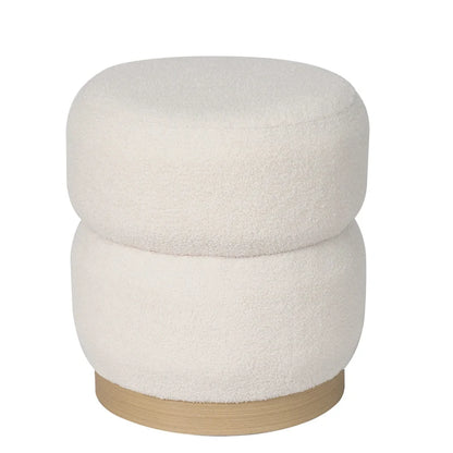 Tabouret ottoman rond rembourré Adeco Teddy