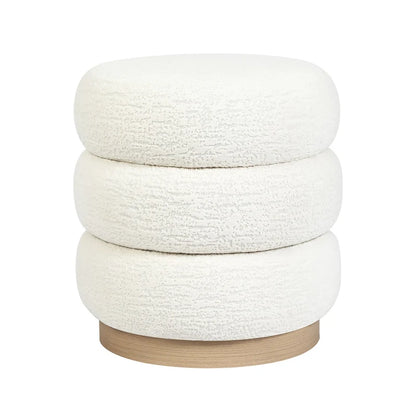 Tabouret ottoman rond rembourré Adeco Teddy