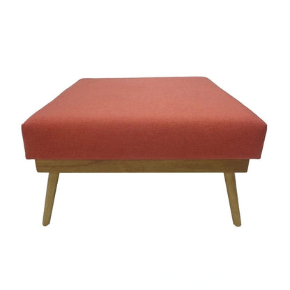 Pouf carré corail style Mid-Century avec pieds en hévéa par Christopher Knight Home