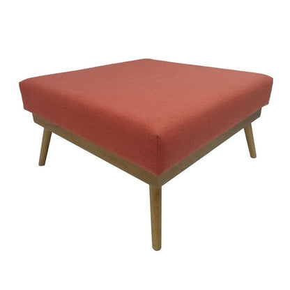 Pouf carré corail style Mid-Century avec pieds en hévéa par Christopher Knight Home