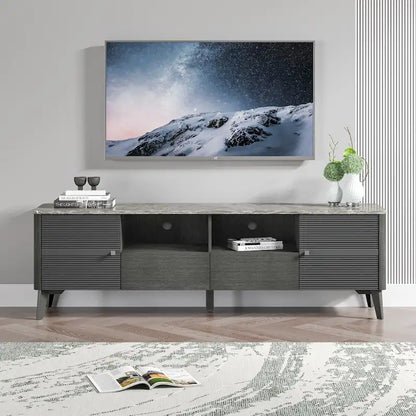 Meuble TV élégant de 70 pouces avec plateau imprimé marbre - Largeur 70 pouces