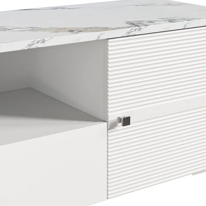 Meuble TV élégant de 70 pouces avec plateau imprimé marbre - Largeur 70 pouces