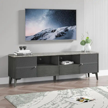 Meuble TV élégant de 70 pouces avec plateau imprimé marbre - Largeur 70 pouces