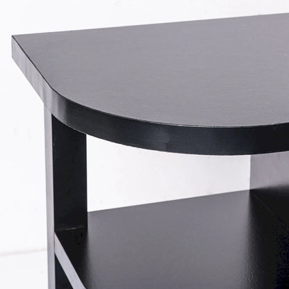 Meuble TV moderne noir avec cheminée électrique intégrée, console multimédia pour téléviseurs jusqu'à 55 pouces