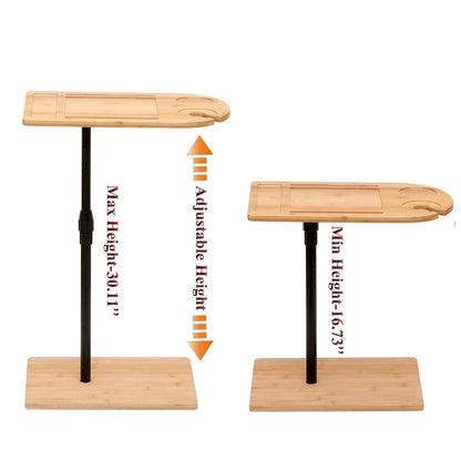 Table d'appoint réglable en hauteur pour canapé, table de chevet ovale en forme de C avec fentes pour salon (ovale + rectangulaire)