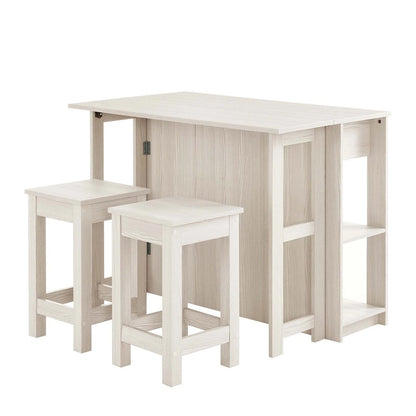 Ensemble îlot de cuisine et tabouret Meadowbrook 3 pièces