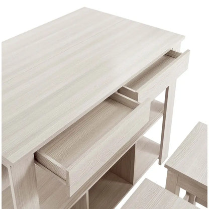 Ensemble îlot de cuisine et tabouret Meadowbrook 3 pièces