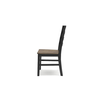 Chaise de salle à manger marron/noir Signature Design by Ashley Wildenauer - 48 cm (L) x 59 cm (P) x 99 cm (H)