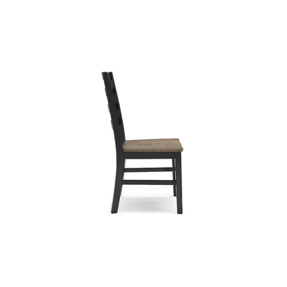 Chaise de salle à manger marron/noir Signature Design by Ashley Wildenauer - 48 cm (L) x 59 cm (P) x 99 cm (H)