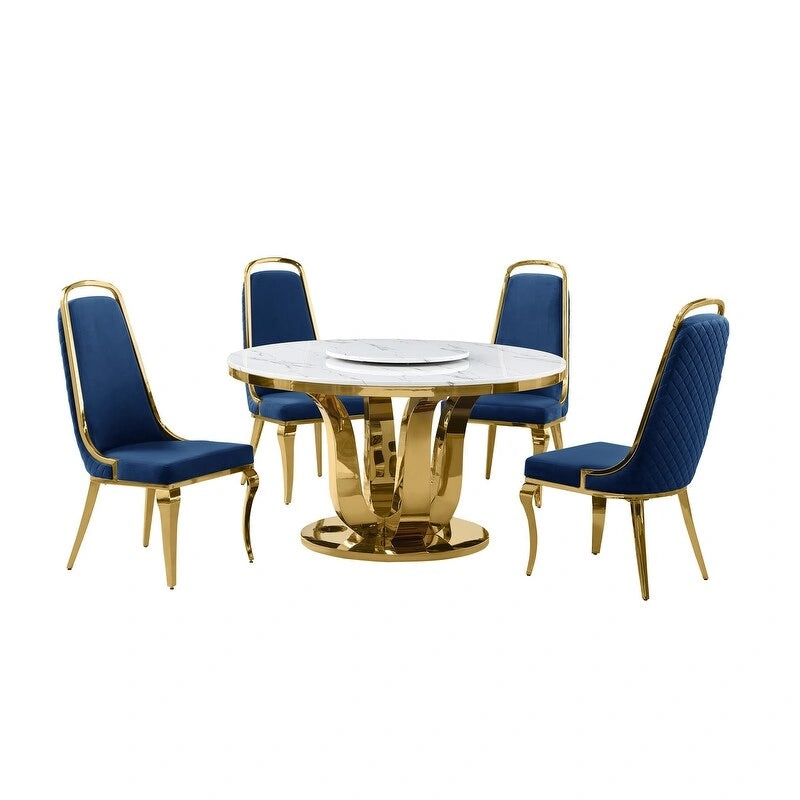 Ensemble de salle à manger rond 5 pièces Best Quality Furniture D325-SC314-7