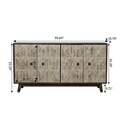 Buffet vintage à 59 844 portes, buffet autoportant, meuble de rangement