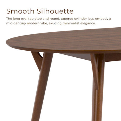 Ensemble de salle à manger 7 pièces Beau II en noyer style milieu du siècle de Furniture of America