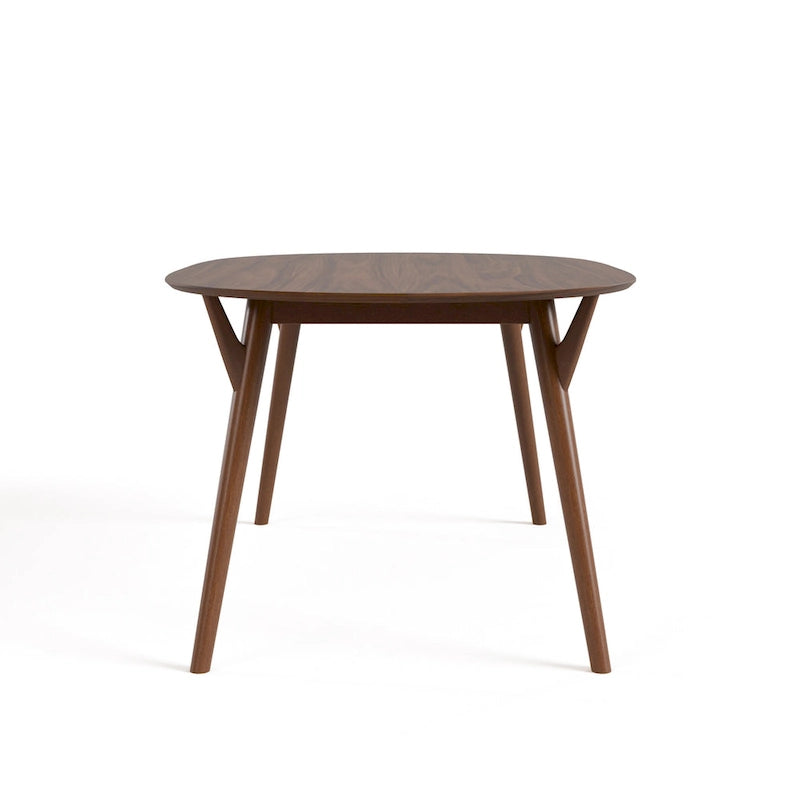Ensemble de salle à manger 7 pièces Beau II en noyer style milieu du siècle de Furniture of America