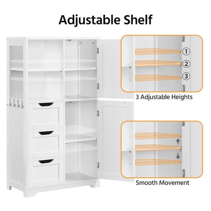 Meuble de rangement de salle de bain Yaheetech avec compartiments ouverts, meuble sur pied autoportant, blanc - Non disponible